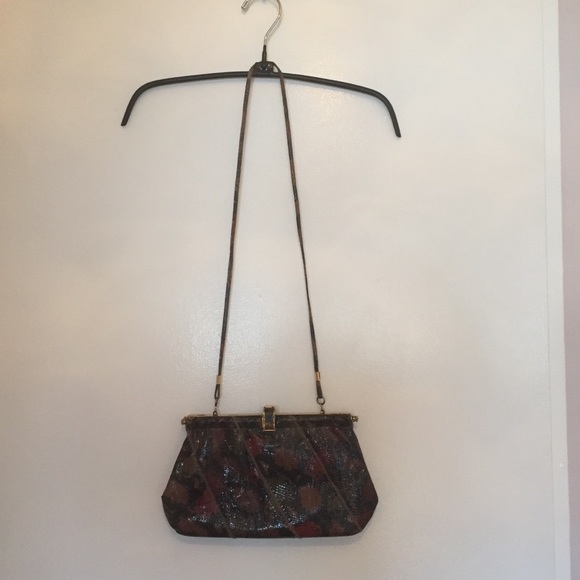 Vintage snake clutch handbag